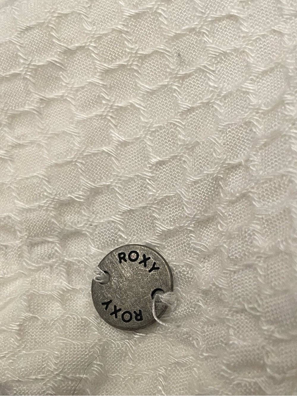 🩴 👙 Roxy White Textured Dress Size M - Picture 7 of 8